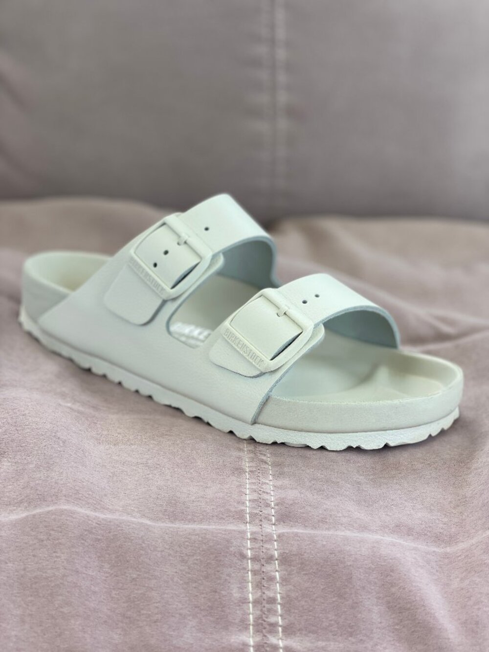 Birkenstock Arizona BS Regular Women 8 Men 6 White Leather Sandal 1026803 Unisex - Picture 3 of 13